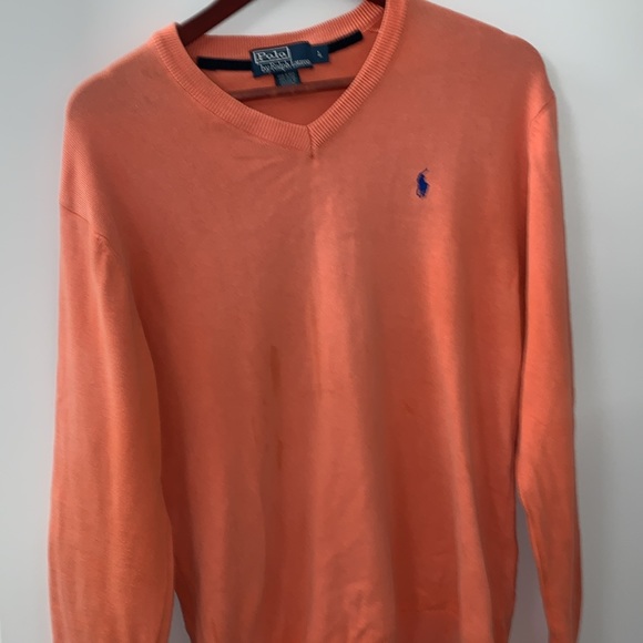 Polo by Ralph Lauren size large, 100%, cotton, V Neck men’s sweater, pink - Picture 6 of 12
